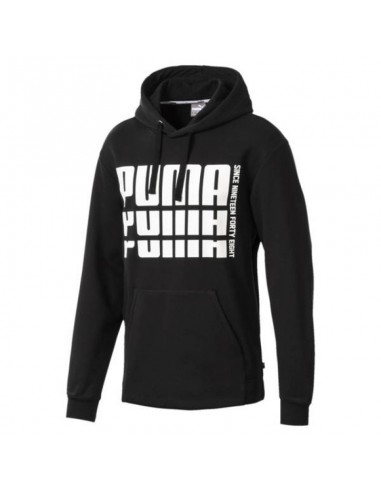 Puma Rebel Bold Fleece Hoodie Î‘Î½Î´ÏÎ¹ÎºÏŒ Î¦Î¿ÏÏ„ÎµÏ Î¼Îµ ÎšÎ¿Ï…ÎºÎ¿ÏÎ»Î± ÎºÎ±Î¹ Î¤ÏƒÎ­Ï€ÎµÏ‚ Fleece ÎœÎ±ÏÏÎ¿ 853387-01